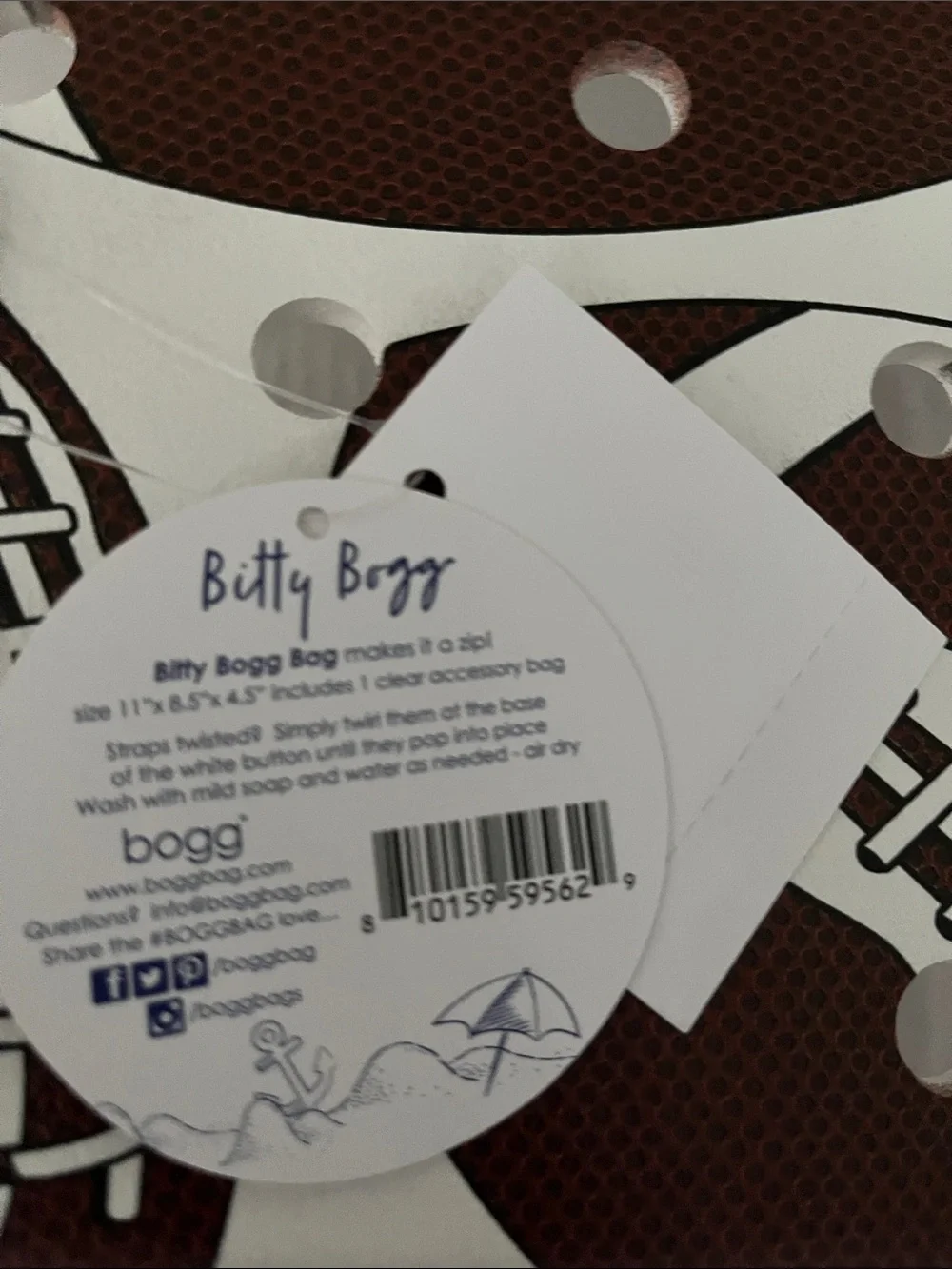 Bogg bagsSporty White & Brown Football Print Tote Bag